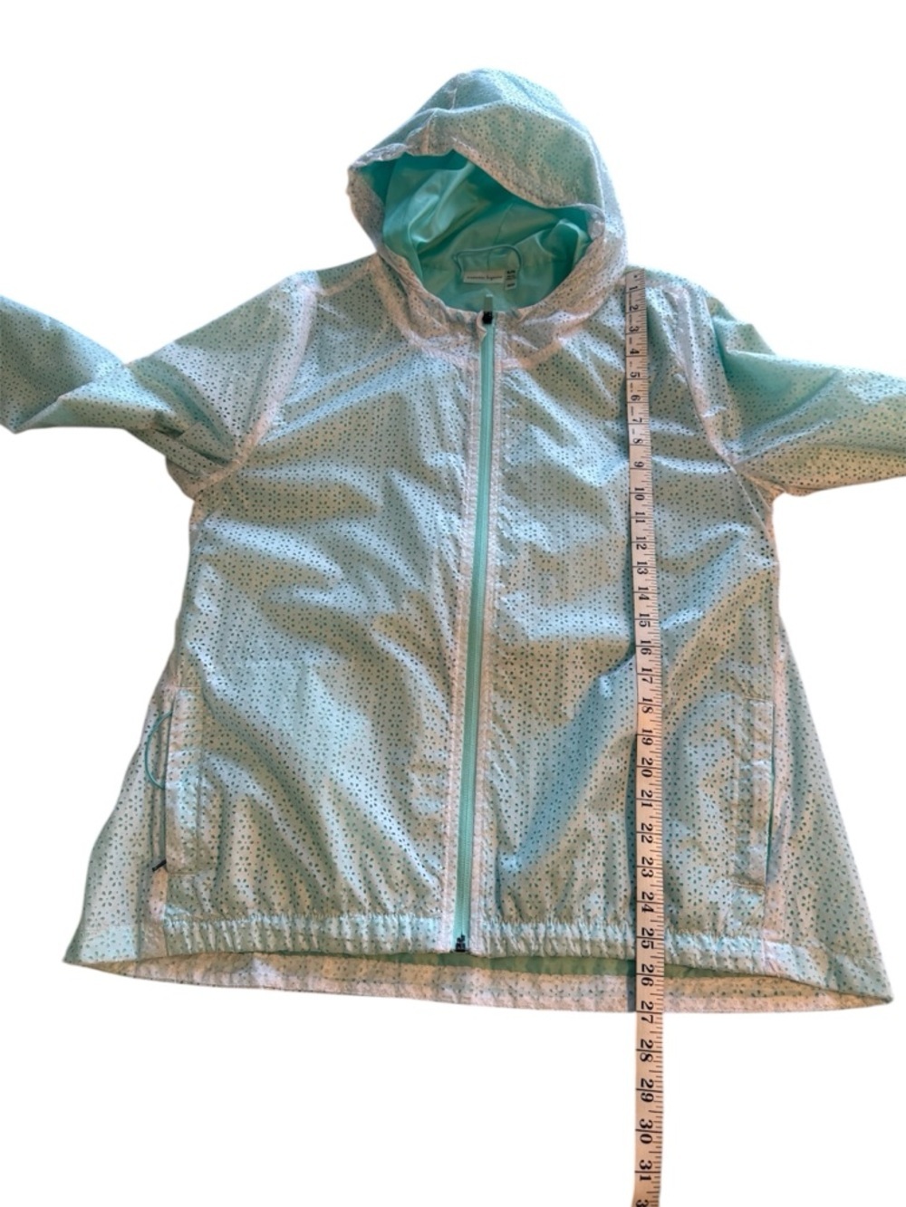 Nanette Lepore Women’s Mint Green Perforated Hooded Zip Up Jacket Size XL - Picture 9 of 13